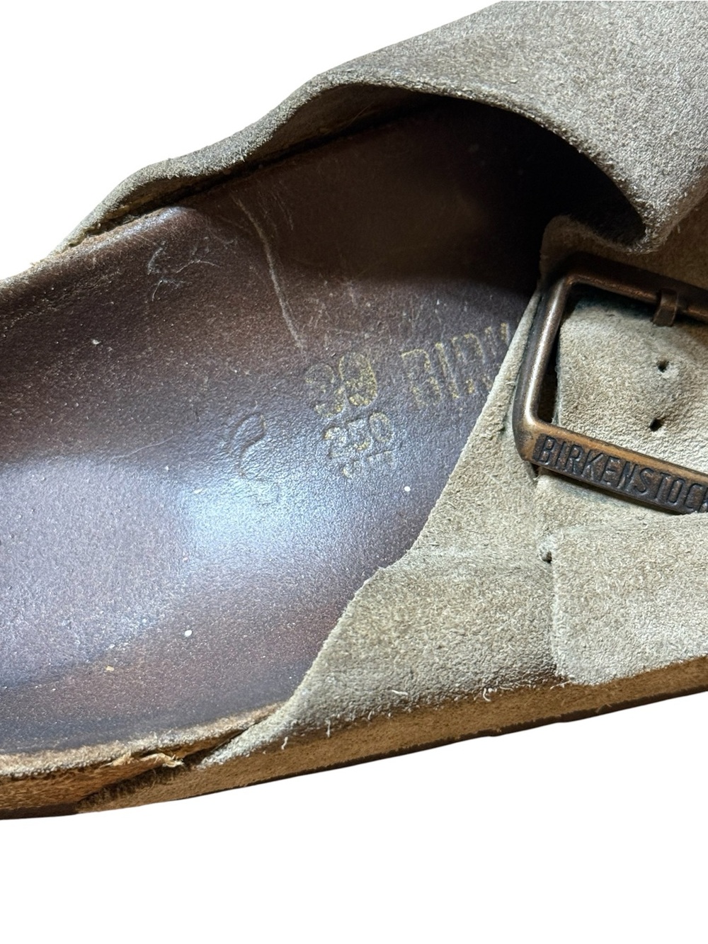Birkenstock Arizona Soft Footbed Taupe Suede Sandals Size 39 / 8-8.5 Women’s M6 - Picture 7 of 7